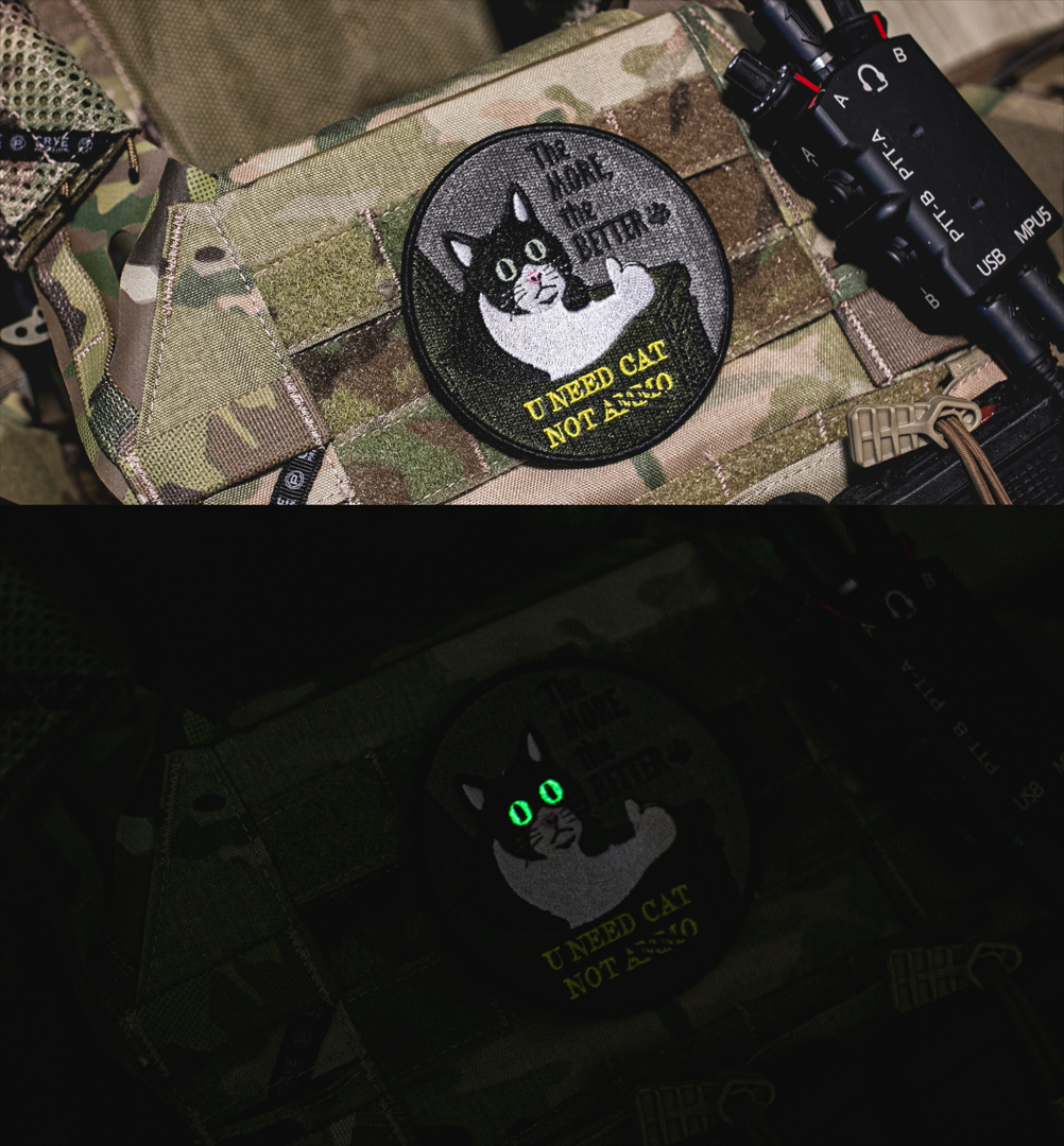 BKG Originial Design Ammunition Cat Luminous Embroidery Patch