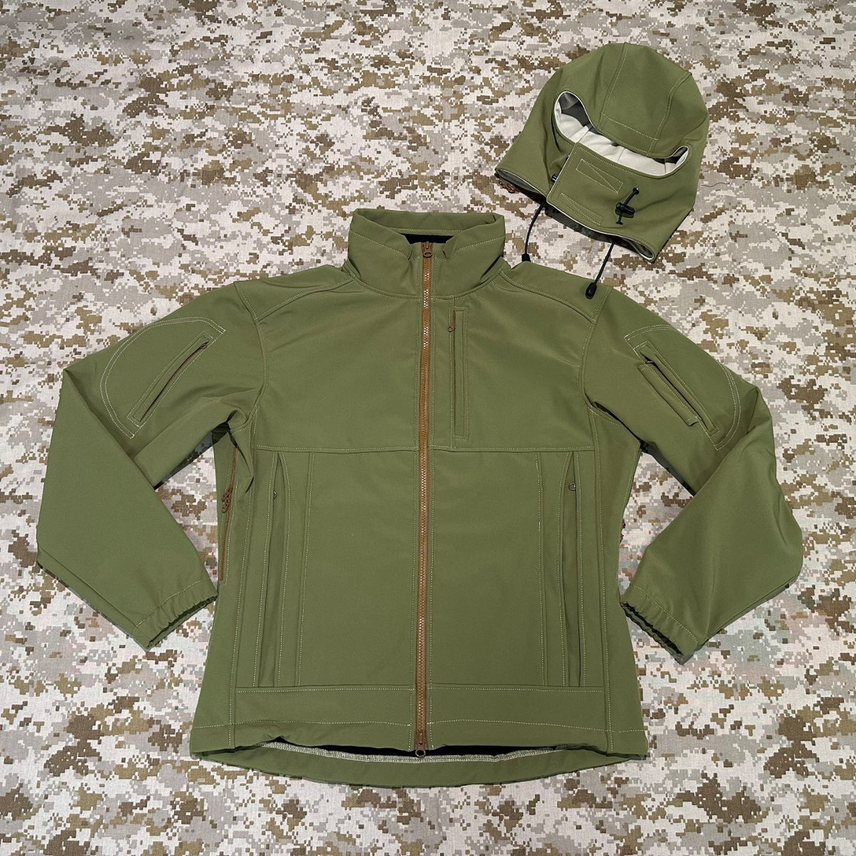 BKG BE-Style Cold Fusion Gen1 Coyote Green Softshell Combat Jacket